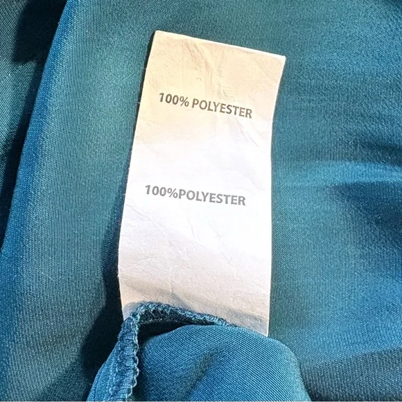 Ramy Brook Teal Embellished V Neck Gathered Sleeve Blouse Sz Medium🧡 - Picture 8 of 10